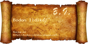 Bodon Ildikó névjegykártya