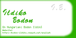 ildiko bodon business card
